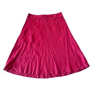 J.Crew 100% linen vintage button front aline skirt 4